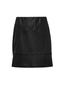 Q/S Designed By, Damen Minirock in Leder-Optik, Schwarz