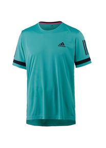 adidas Performance, Herren Tennisshirt 'CLUB 3STR TEE', Aqua / Schwarz