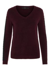 Véro Moda VERO MODA, Damen Strickpullover, Weinrot / Schwarz