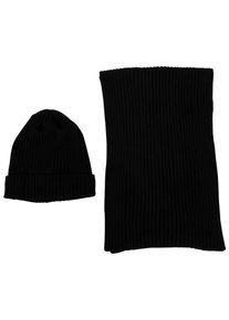 Urban Classics, Herren Schal und Mütze, Schwarz
