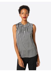 comma, Damen Blusentop, Nachtblau / Wei&szlig;