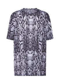 NA-KD, Damen Shirts 'Snake Print Tee', Schwarz / Wei&szlig;