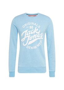 Jack & Jones JACK & JONES, Herren Sweatshirt 'JORSUMMERTIME SWEAT', Hellblau / Wei&szlig;