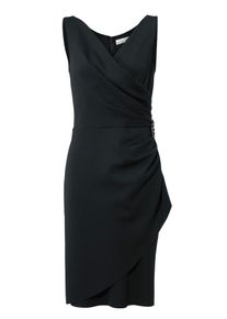 Heine, Damen Cocktailkleid Wickeloptik, Schwarz