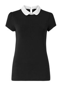 Hallhuber, Damen Bubikragen-Shirt, Schwarz