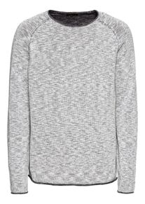 Review, Herren Pullover '2TN SLUB RAGLAN', Graumeliert