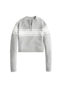 Hollister, Damen Sweatshirt 'MOCK NECK SWEATER', Grau