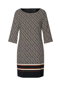 comma, Damen Kleid, Burgunder / Schwarz / Naturweiß
