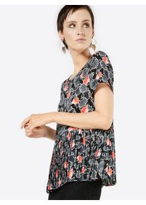 Vila, Damen Tunika 'VISANNA', Dunkelgrau / Orange / Schwarz