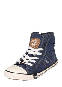Mustang, Damen Hohe Sneaker aus Canvas, Blue Denim
