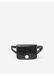 Pieces, Damen Umh&auml;ngetasche 'Kroko', Schwarz