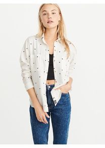 Abercrombie & Fitch Abercrombie & Fitch, Damen Bluse 'SH BOYFRIEND PLAID SHIRT', Offwhite