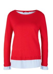 s.Oliver RED LABEL, Damen Pullover, Hellblau / Rot / Wei&szlig;