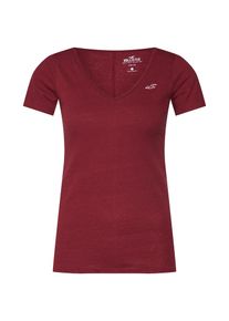 Hollister, Damen Shirt 'SS SLIM VEE', Burgunder