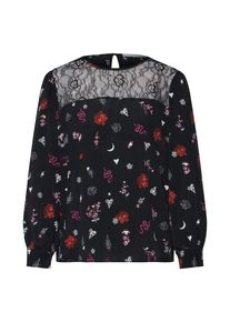 Oui, Damen Bluse, Rot / Schwarz