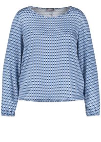 SAMOON, Damen Bluse, Nachtblau / Hellblau / Hellgrau