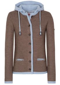Spieth & Wensky SPIETH & WENSKY, Damen Strickjacke 'Hallstatt', Rauchblau / Braun