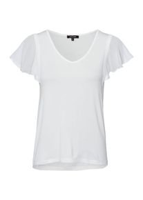 More & More MORE & MORE, Damen T-Shirt mit Chiffon-&Auml;rmel, Wei&szlig;
