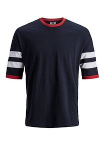 Jack & Jones JACK & JONES, Herren T-Shirt, Nachtblau / Rot / Weiß