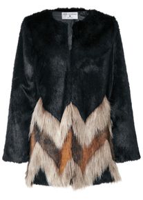 Heine, Damen Webpelzjacke, Mischfarben / Schwarz