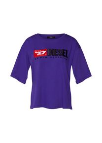 Diesel, Damen Shirt 'T-JACKY-D', Dunkellila / Schwarz