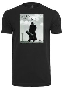 Mister Tee, Herren Tee 'Johnny Cash Walk The Line', Schwarz
