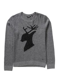 Vingino, M&auml;dchen Pullover 'MEGAN', Graumeliert / Schwarz