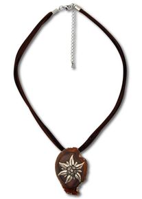 J. JAYZ, Damen Kette 'Edelweiß, E1415', Dunkelbraun / Schwarz