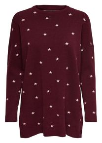 Only, Damen Pullover, Rostbraun / Wei&szlig;