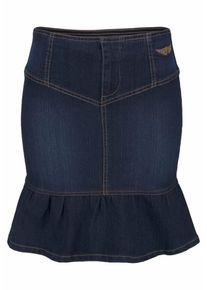Arizona, Damen Jeansrock 'mit Volant-Saum', Dunkelblau
