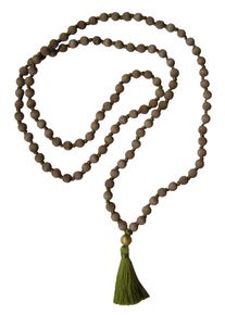 YOGISTAR.COM, Damen Mala-kette "vintage", Braun / Gold / Grün