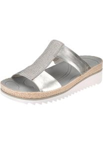 Gabor, Damen Pantoletten, Hellbraun / Silber / Weiß