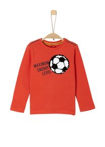 s.Oliver Junior, Longsleeve, Orangerot / Schwarz / Weiß