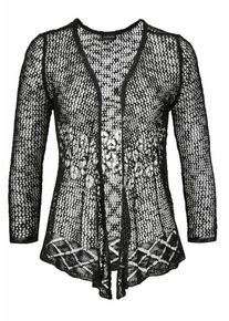 s.Oliver RED LABEL Beachwear, Damen Stickjacke, Schwarz