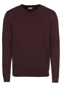 Jack & Jones JACK & JONES, Herren Pullover 'JJEBASIC KNIT V-NECK', Weinrot
