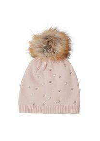 s.Oliver RED LABEL, Damen Strickmütze, Braunmeliert / Pastellpink