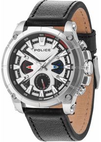 Police, Herren Multifunktionsuhr 'OPERATOR, PL14832JS.04', Schwarz / Silber