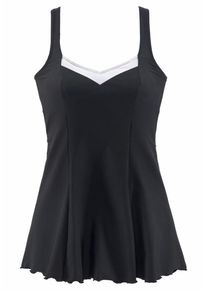 Lascana, Damen Badeanzug-Kleid, Schwarz / Wei&szlig;