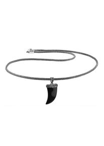 Kuzzoi, Herren Halskette, Silbergrau / Schwarz