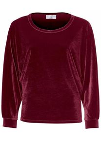 Heine, Damen Samtshirt mit feinem Glanz, Bordeaux