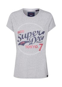 Superdry, Damen Shirt, Blau / Hellgrau / Rot