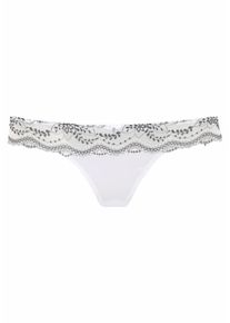 Lascana, Damen String, Grau / Wei&szlig;