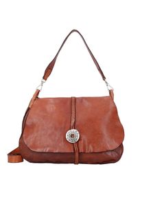 Campomaggi, Damen Schultertasche, Rostbraun / Cognac / Silber