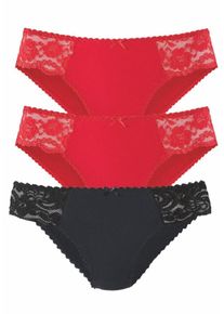 Petite Fleur, Damen Spitzen-Jazzpants (3 Stck.), Rot / Schwarz