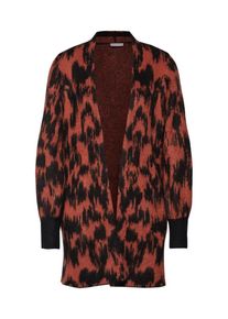 Vila, Damen Strickjacke 'VIBAINI KNIT JACQUARD L/S', Rot / Schwarz