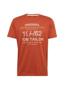Tom Tailor, Herren T-Shirt, Dunkelorange / Weiß