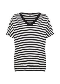 Street One, Damen T-Shirt 'Ilka', Schwarz / Weiß