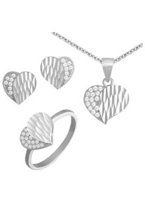 Firetti, Damen Schmuckset »Herz« (Set, 5 tlg.), Silber