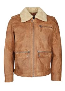 Mustang, Herren Lederjacke ' Hunter ', Bronze / Weiß