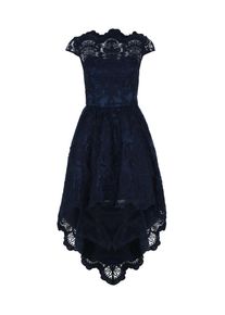 Chi Chi London, Damen Cocktailkleid mit Dip Hem, Navy